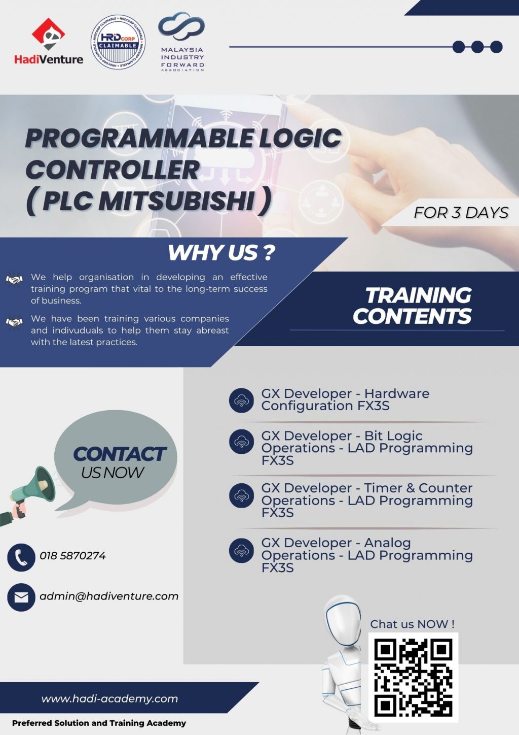 Programmable Logic Controller (PLC Mitsubishi) - HRDCorp Claimable
